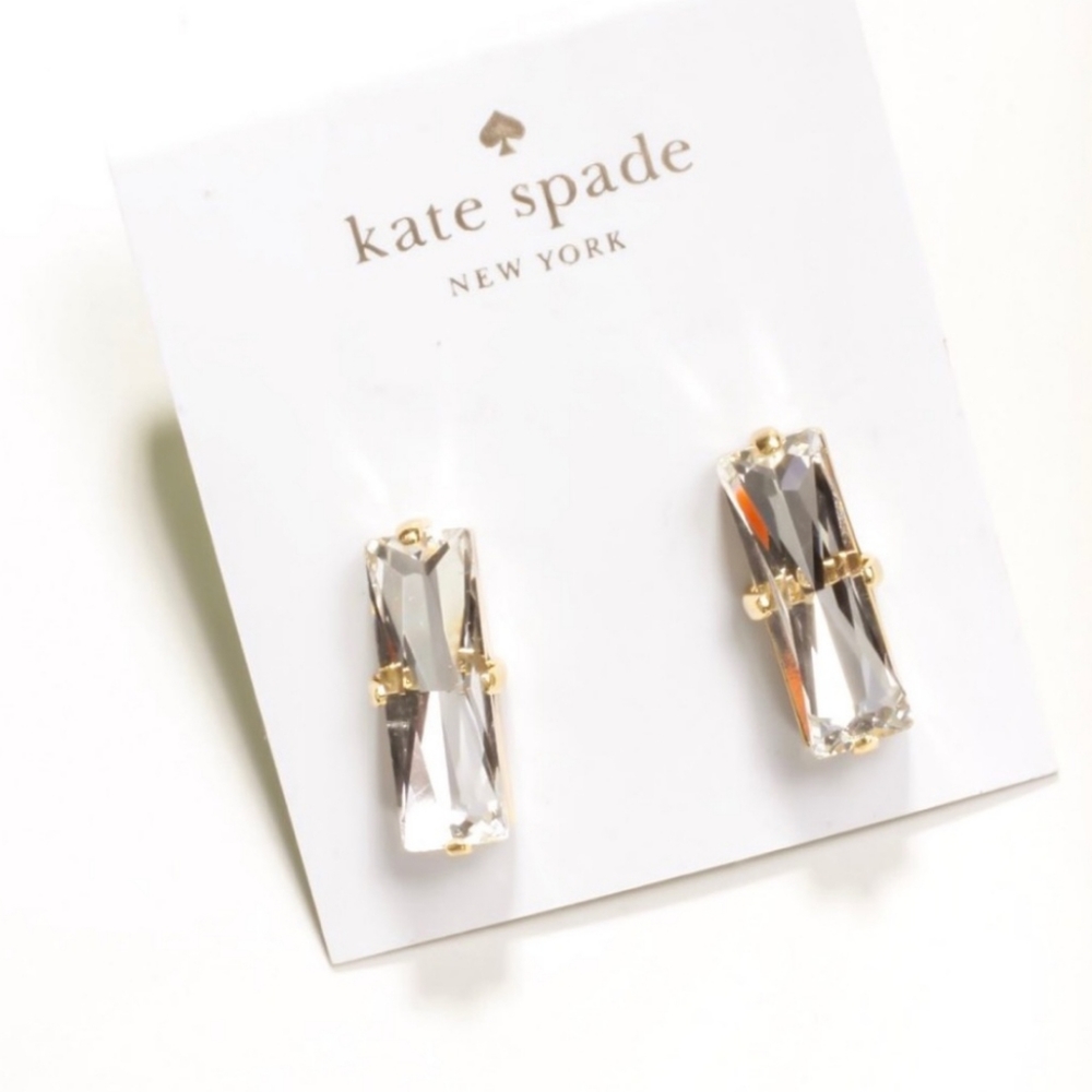 💕 Nwt Kate Spade Rectangle Crystal Bar Earrings
